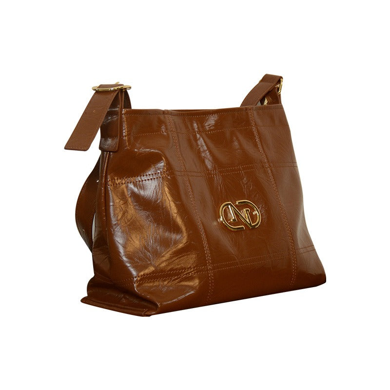 Tote bag for women 2024 new retro commuting large capacity single shoulder crossbody bag